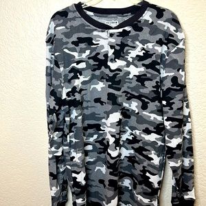 XL Joe Boxer Black & Gray Camouflage Long Sleeve Thermal